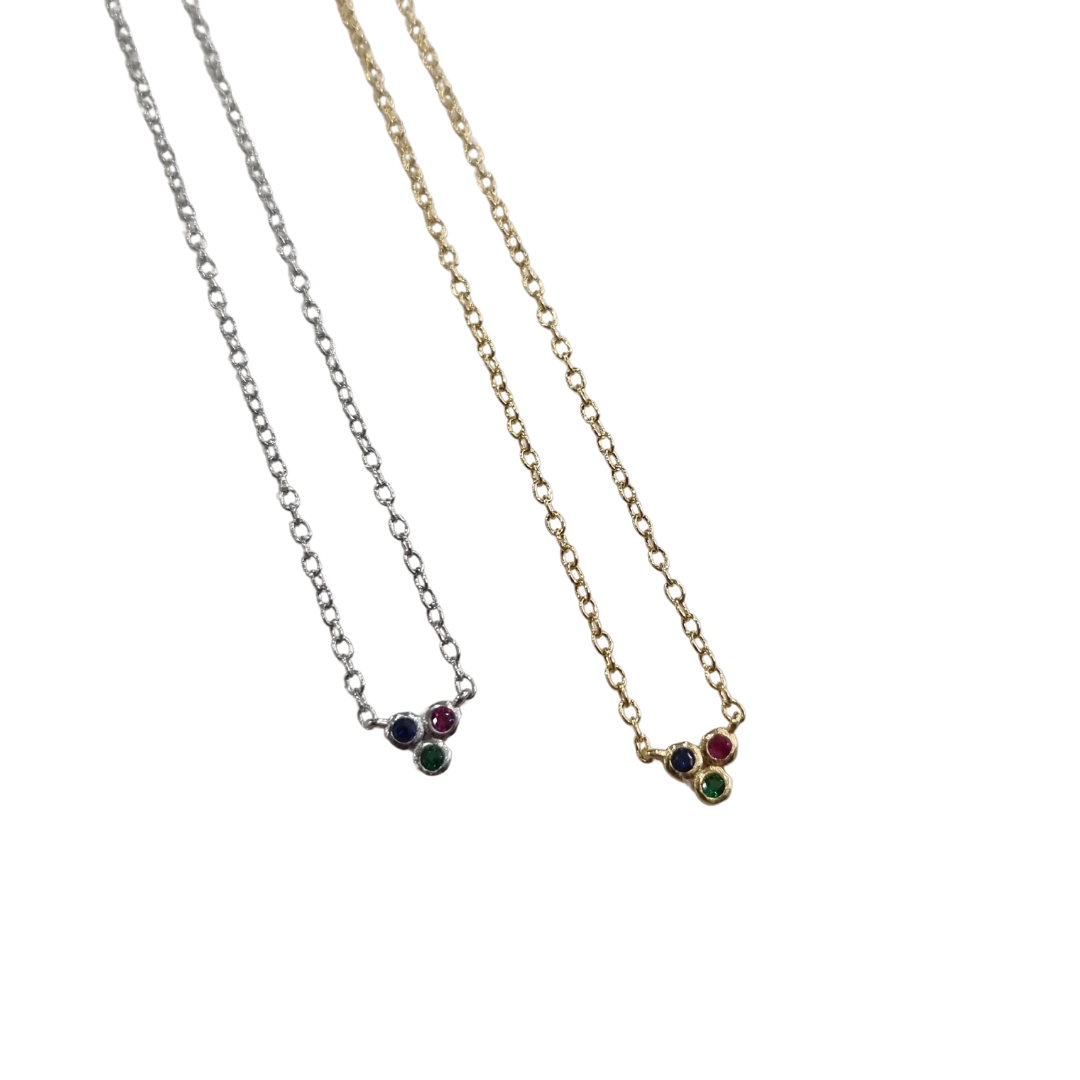 Trio of Vibrant Stones Necklace