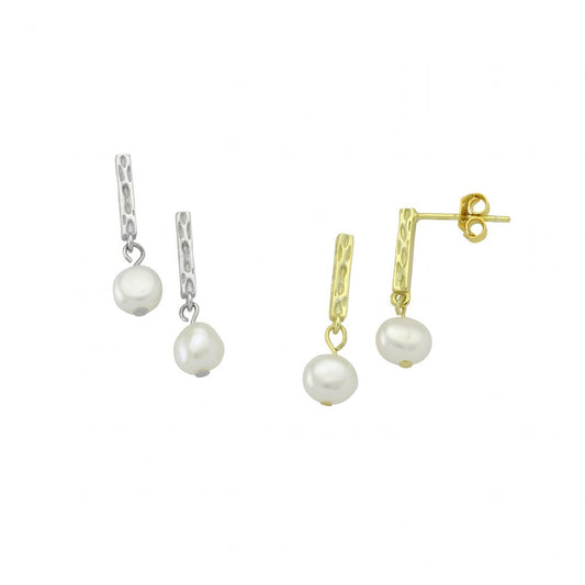 Bar Earrings With Pearl